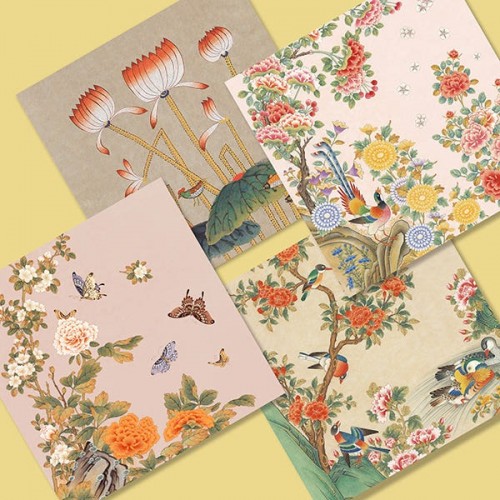 [오색채담] 감사축하카드 [민화꽃그림] 4종세트