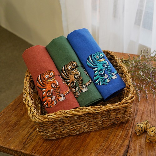 [보니] 호작도 자수 손수건